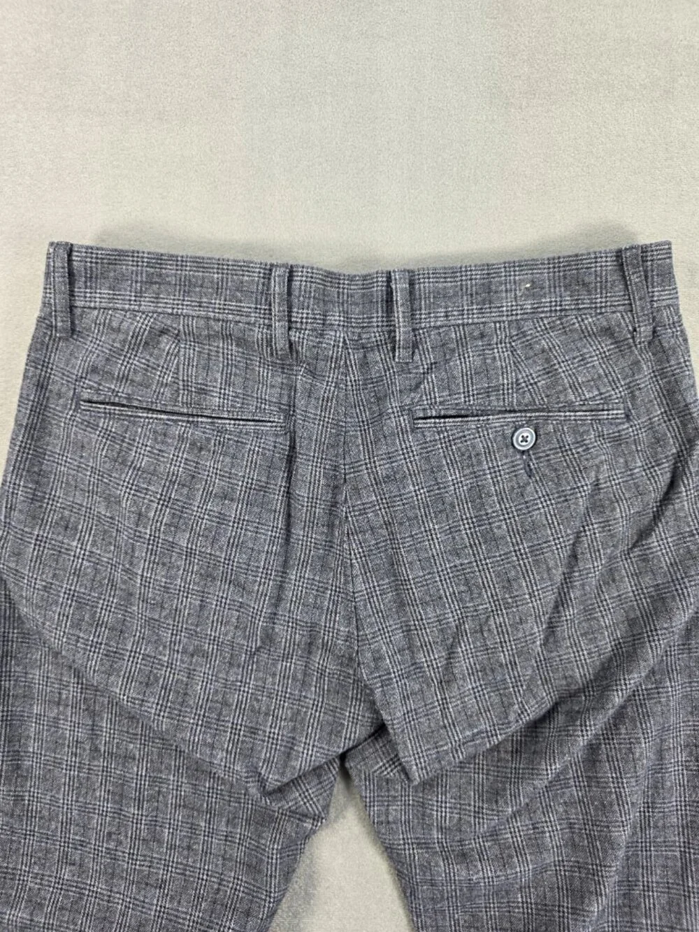 J. Crew 484 Slim Men's Plaid Pants 31x32 Navy Gray Stretch